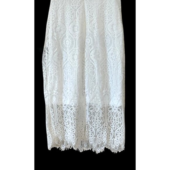 Lulu's Women's Remarkable Sheer Lace Short Sleeve Dress White Size S NWT - Picture 9 of 12
